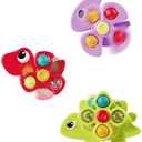 Givzan 3PCS Dinosaur Suction Cup Toys for 1 Year Old Boys Girls | Sensory Baby Bath Toys for Toddlers 1-3 | Infant Travel & Window Toys | Birthday