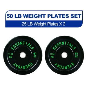 BalanceFrom Olympic Bumper Plate Weight Plate, 25 lbs Pair Black