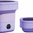 Portable washing machine,Mini Washer,11L upgraded large capacity foldable Washer.Deep cleaning of underwear, baby clothes and other small clothes.Suitable for apartments, dormitories, hotels (Purple)