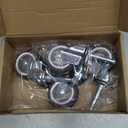 2 Inch Rubber Caster Wheel Set of 4 with 5/16" x 1-1/2" (8 x 38mm) Stem and 20mm Dia Sockets, for Furniture Crib Trolley Dining Car Casters