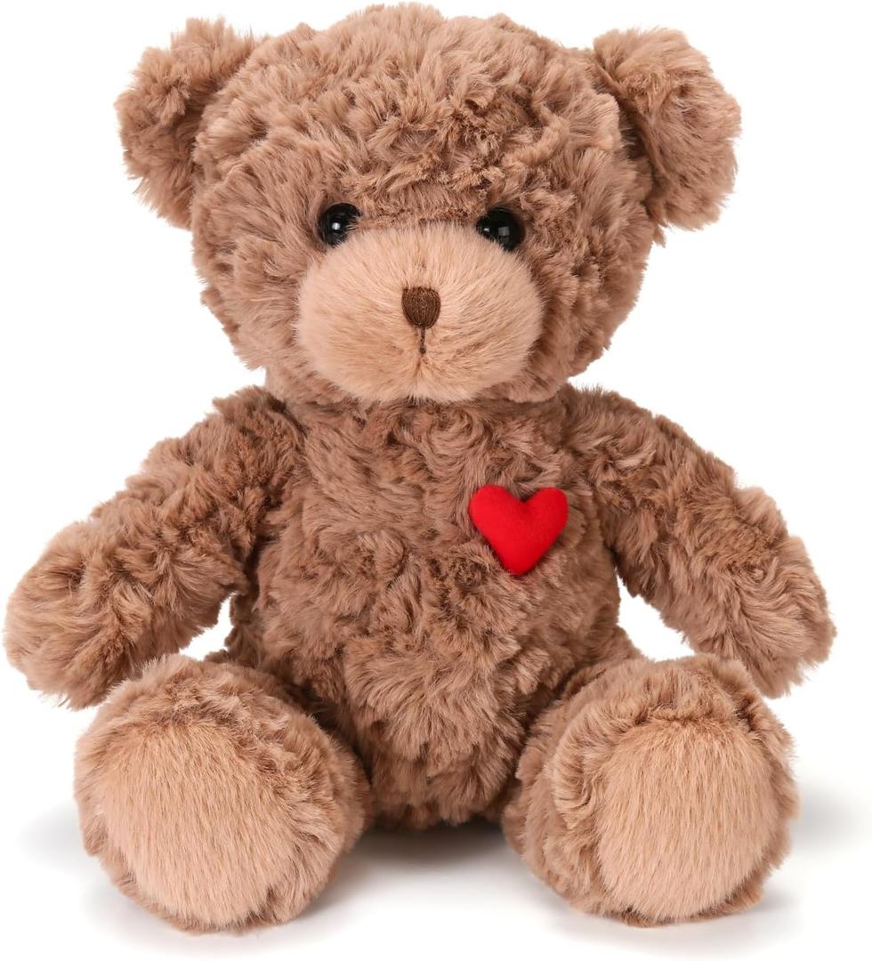 Red Heart Teddy Bear Stuffed Animals,Soft Cute Teddy Bear Plushies Toy - Valentine's Day, Christmas for Kids Girlfriend (Dark Brown)