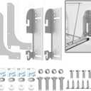 Pull Out Trash Can Cabinet Door Brackets, 5WB-DMKIT Cabinet Door Hinge Mount Kit, 6-Way Adjustable Heavy Duty Metal Brackets for Cabinet Organizers, Pullout Shelves, Trash Cans, RV Cabinets, Silver