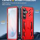 FNTCASE for Samsung Galaxy S26 Case: with [Built-in Screen Protector & Kickstand] [2 Front Frames] [Military-Grade Drop Protection] Heavy Duty Shockproof Rugged Case Full Body Protective Cover Red