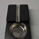 Bey-Berk Single Cigar Ashtray with Compact, Swivel Design 4"x4"x1.75" (LxWxH) Luxury Solid Wood Cigar Ashtray with Stainless Steel Tray for Outdoors, Travel and Indoor Use - Black