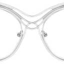 Zeelool Oversized Eyeglasses for Women Square Blue Light Glasses Metal Eyewear Glasses Non Prescription (Silver)