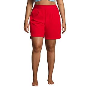 Lands' End Womens Comfort Waist 9in Swim Short Panty New Compass Red, Size Small