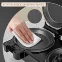 UVFAST Mini Waffles Maker with 8 Removable Plates, 4 in 1 Double Small Waffle Maker Mini- Classic Waffle, Heart Waffle, Griddle, Donut, 5" Non Stick Waffle Iron for Kids and Families, Black