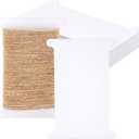 PH PandaHall 50pcs Paper Bobbins White Flat Spool Bobbin Floss Bobbins String Bobbin Ribbon Storage Organizer Paper Thread Spools Card Thread Holder for Embroidery Cross Stitch Craft Sewing, 5x3.5inch