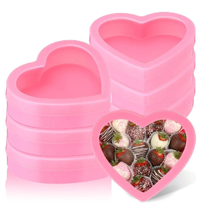 Wesiti 6 Pcs Small Heart Shaped Boxes with Window Valentine's Day Gift Boxes Plastic Storage Container for DIY Projects Presents Candy Jewelry Mother's Day Gifts(Pink)
