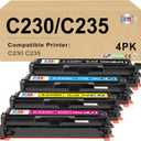 C230 C235 High-Yield Toner Cartridge 4 Pack for Xerox Replacement 006R04391 006R04392 006R04393 006R04394 Works with Xerox C235DNI/C230DNI Printer (Black,Cyan,Magenta,Yellow)