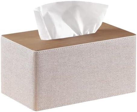 Larger Tissue Box Cover, Modern PU Leather Rectangular Facial Tissue Holder, Minimalist Tissue Organizer/Dispenser, Napkin Storage Box for Bathroom,Vanity Countertop, Nightstand, Office, Home Decor
