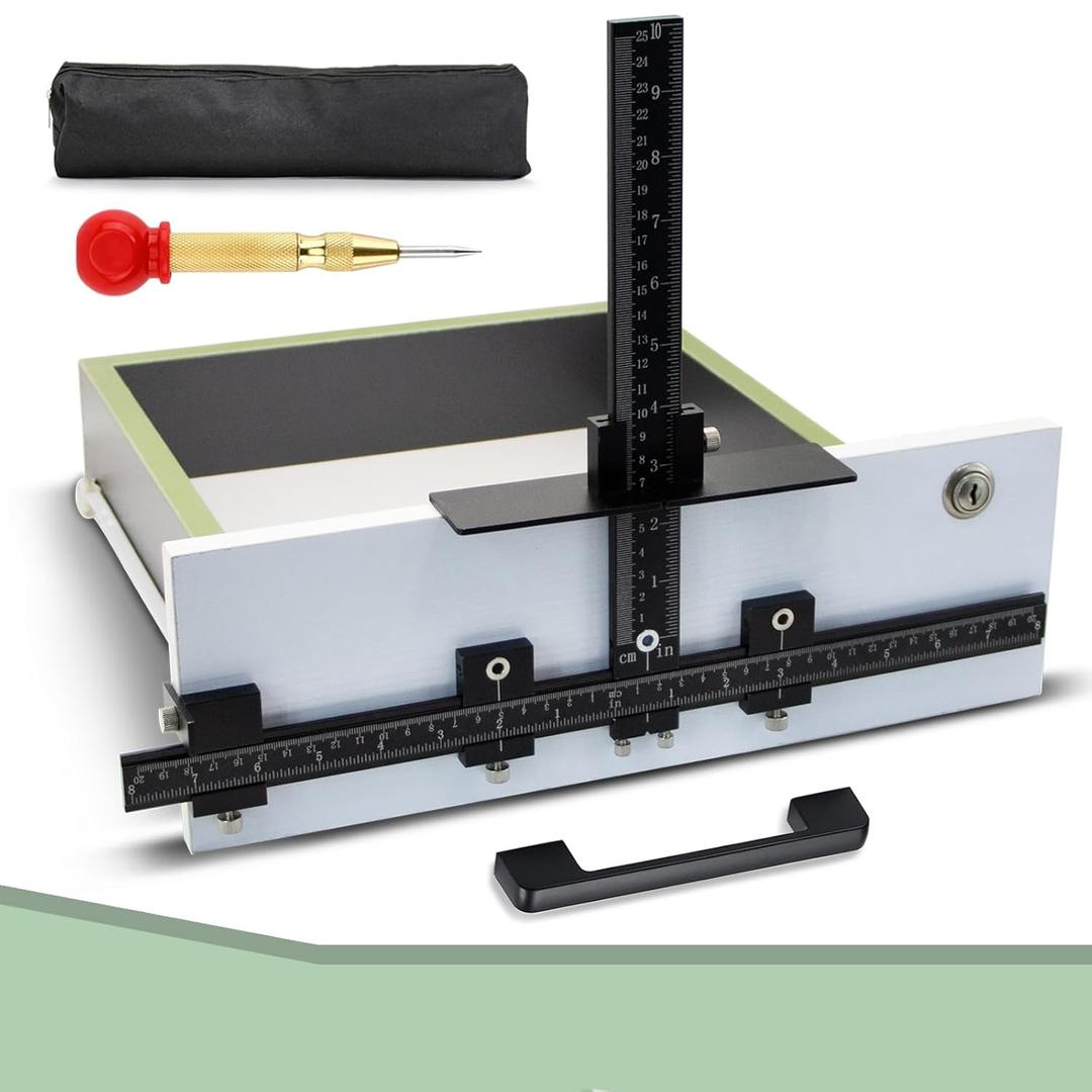 Cabinet Hardware Jig,Aluminum Alloy Cabinet Handle Template Tool-Cabinet Jig for Fast and Accurate Installation of Handles and Pulls(Black)