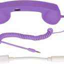 Telephone Handset for Cellphone, Retro Phone Handset with 3.5mm Jack Mobile Phone Receiver Old Telephone Headset Handheld Receiver for Cell Phone(Purple)