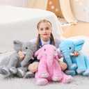 JellyMallow Elephant Weighted Stuffed Animals 5 lbs 16 inches Gray, Large Weighted Elephant Plushie Cuddly Pillow Gift for Kids & Adults