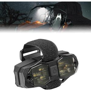 KEMIMOTO UTV Dome Light 12V Universal Roll Bar Mount, Upgraded 600mAh Wired Cab Light, 3 Modes Aluminum Waterproof, Compatible with Polaris RZR Can-Am X3 Defender CFMOTO, Fit 1.5"-2" Roll Bar