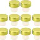 Uxcell 16Pcs T-shaped Stoppers, 0.91inch Dia Cork Wine Stopper Reusable Wine Bottle Corks Sealing Plug for Wine Beer Beverage Bottle Crafts, Gold