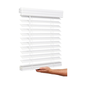 Lotus & Windoware Cordless, 2 Inch Faux Wood Blind, 29.5" Wide x 60" Long, Window Blinds, Blinds & Shades, Blinds for Indoor Windows, Smooth, Bright White - 29.5" x 60",Bright White