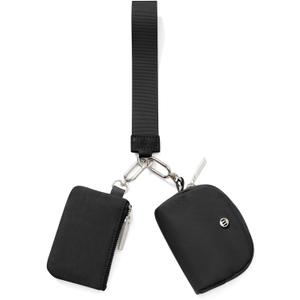 Mum's Memory Mini Zip Around Wristlet Wallet for Women Dual Pouch Wristlet Portable Wallet Coin Purse Mini Women Coin Pocket (Black)