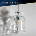 Chrome Pendant Light for Kitchen Island 10" Modern Glass Dome Hanging Light Fixture, Single E26 Ceiling Pendant Lamp for Dining Room, Hallway, Bedroom