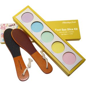 Foot Soak Salts Bath Spa Set Supplies Foot File Callus Remover, 2 Foot Scrubber Dead Skin Cracked Heels, 5 Organic Handmade Foot Bath Bombs Christmas Gift-Ready Packaging for Home Travel Pedicure Care