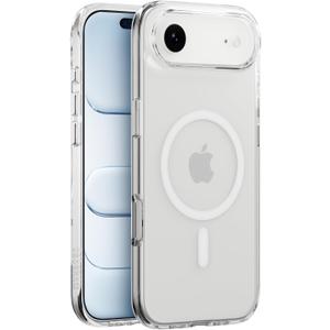 MAGEASY Designed for iPhone Air 6.5" Clear Case - Crystal Clear, Never Yellow, 16ft Drop Protection, Compatible with MagSafe - Bright M (White Ring) (Transparent / Whtie Ring)