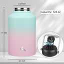 Konokyo 1 Gallon Jug with Handle,128 oz Insulated Water Bottle with Carrying Pouch,Double Wall Vacuum Stainless Steel Metal Bottle,Gum