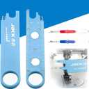 Jack Quick Threading Device for Sewing Machine Needle Threading,Anti Prick Hands,Sewing Machine Needle Threader 3 in 1 Jack Sewing Tool and 2 Seam Rippers,Sewing Supplies, (Blue)