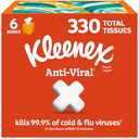 Kleenex Anti-Viral Facial Tissues, 6 Cube Boxes, 55 Tissues per Box, 3-Ply (330 Total)
