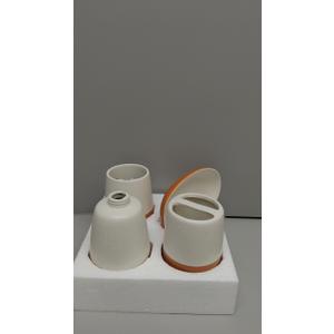 Orange Bathroom accessory Set 4pc,Coral Toothbrush Holder Terracotta Color soap Dispenser soap Dish Tumbler Cup for Bathroom Decor and Gift countertop Decor(Orange)