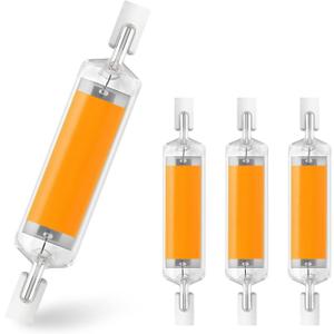 78mm 10W R7S LED COB Light Bulb 100W Equivalent T3 J78 J-Type Linear Bulb 120V R7S Base Dimmable 78mm Double Ended Flood Light Bulbs 360Beam Angle Landscape Lights 3000K (Warm White, 4 Pack)