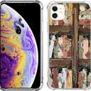 Bookshelf Garden Art Case Compatible with iPhone 12/12 Pro,Wooden Bookshelf Floral Phone Case for Girl Women Men,Unique Soft TPU Bumper Case Cover