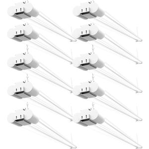 Sunco 10 Pack LED Shop Lights for Workshop 4FT, Linkable Garage Lighting, 4500 LM, 40W (150W Equivalent), 5000K Daylight, Surface + Suspension Mount, 48 Inch Integrated Fixture, White