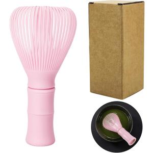 Resin Matcha Whisk Traditional Japanese Chasen Matcha Tea Whisk Gifts for Tea Lovers Reusable Plastic Matcha Whisk for Authentic Tea Preparation (Pink)