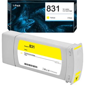 831 831A Ink Cartridge Yellow CZ685A Replacement for Latex 310 315 330 335 360 365 370 570 Printers (1-Pack, 775ml)