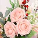 MACTING Artificial Rose Flowers 60PCS Real Touch Fake Flowers with Stem Blush Pink Foam Roses for DIY Wedding Bouquet Floral Arrangements Party Bridal Shower Home Spring Mothers Day Decorations