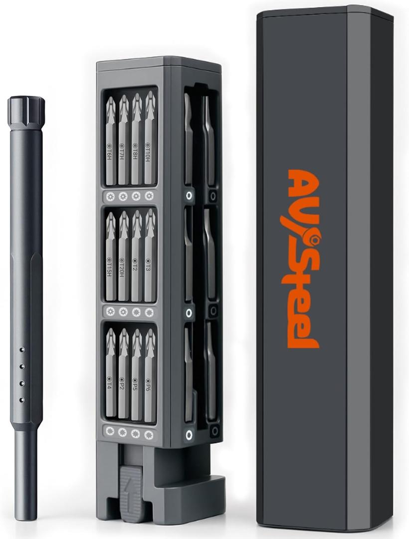 AV Steel Precision Screwdriver Set 46-in-1, Mini Screwdriver Set with Portable Storage Case, Magnetic Repair Tool Kit for Electronics, PC, Phone, DIY Projects, Home Repairs