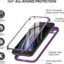 Miracase Crossbody Phone Lanyard Cases, Clip and Go Strap for iPhone SE, Adjustable Crossbody Cell Belt with Zippered Pouch, Neck Shoulder Cell Lanyard for Women, Purple