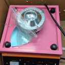 110V1000W Electric Commercial Pink Cotton Candy Machine, 15 Inch Stainless Steel Large Bowl, Dual Switch, Easy to Operate, Fast Candy Production, 3-4 pieces per minute
