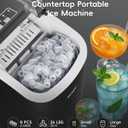ecozy Portable Ice Makers Countertop, 8 Cubes in 6 Mins, 26lbs/Day, Bullet Ice Maker Machine with 2 Ice Sizes, Self-Cleaning Ice Maker with Carry Handle for Home/Kitchen/Party/Travel - 2026 Version