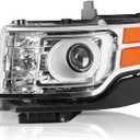OE Style Projector Headlight Assembly for 2009-2012 Ford Flex [Factory HID/Xenon Model] Chrome Housing Headlamp Replacement (Left Driver Side)