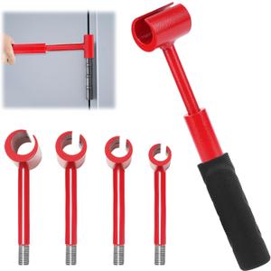 ASIEIT Upgraded 4 in 1 Door Hinge Adjustment Tool with Thread, Multi-Size Universal Door Gap Adjustment Tool for Residential & Commercial, Durable Hinge Gap Adjusting Wrench for Door Cabinet Alignment (Dark Red-4P)