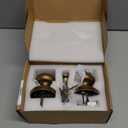 Antique Brass Bronze Door Knob Privacy Door Knobs Interior with Push-Button Vintage Door Knob with Lock for Bedroom and Bathroom, 1 Pack