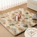 Blissful Diary Baby Play Mats for Floor, 50x50 Playpen Mat, Thicken Cushioning Padding Foam Playmate for Baby and Toddlers Infants, Non-Slip & Machine Washable, Earth Tones Design (50" X 50")