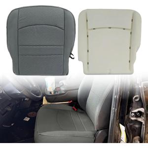 NLQR Front Diver Side Bottom & Foam Cushion Replacement Cloth Seat Covers Gray Compatible with Dodge Ram 1500 2500 3500 4500 5500 2013 2014 2015 2016 2017 2018