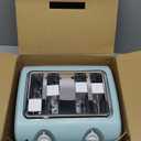 OVENTE Electric 4-Slice Toaster Machine with 6-Shade Selector Setting, Cancel Button, Defrost Function, Crumb Tray, 1400W Power and Wide Slots for Bagels, Waffles and Puff Pastry, Light Blue TS4410LBL