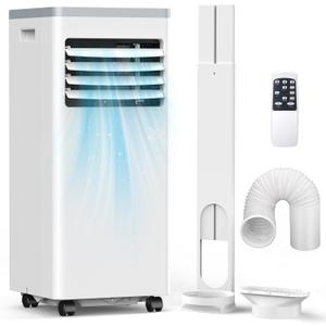 Portable Air Conditioner 10000 BTU Cools Up to 450 Sq. Ft., 3-in-1 Modes Portable AC Unit Remote Control, LED Display, Auto Shutoff, AC with Window Kits for Bedroom, Home, Office, White