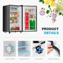 DUMOS 3.2 Cu.Ft Mini Fridge with Freezer, Single Door Refrigerator with Adjustable Thermostat, Compact Small Fridge for Bedroom, Office, Dorm, 17.72"*17.72"*31" Black