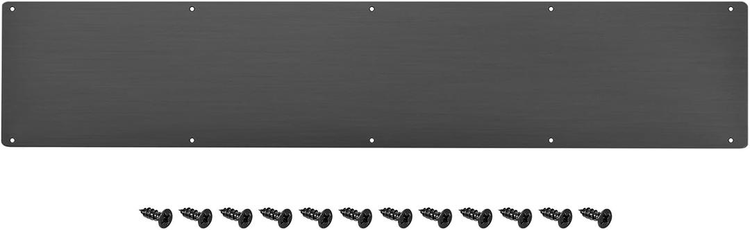 uxcell Door Kick Plates, 6 x 30 Inches Aluminum Kick Plate Door Plate, 2 mm Thickness, for Exterior Front Door or Back Door, Black