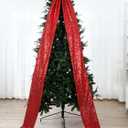 Knitgrip Big Bow Decor 118x28 Inch Valentine's Day Velvet Sequin Bow for Wall Backdrop Extra Large Glitter Giant Tree Topper Huge Oversized Decoration for Wedding Room Front Door Party (Red)