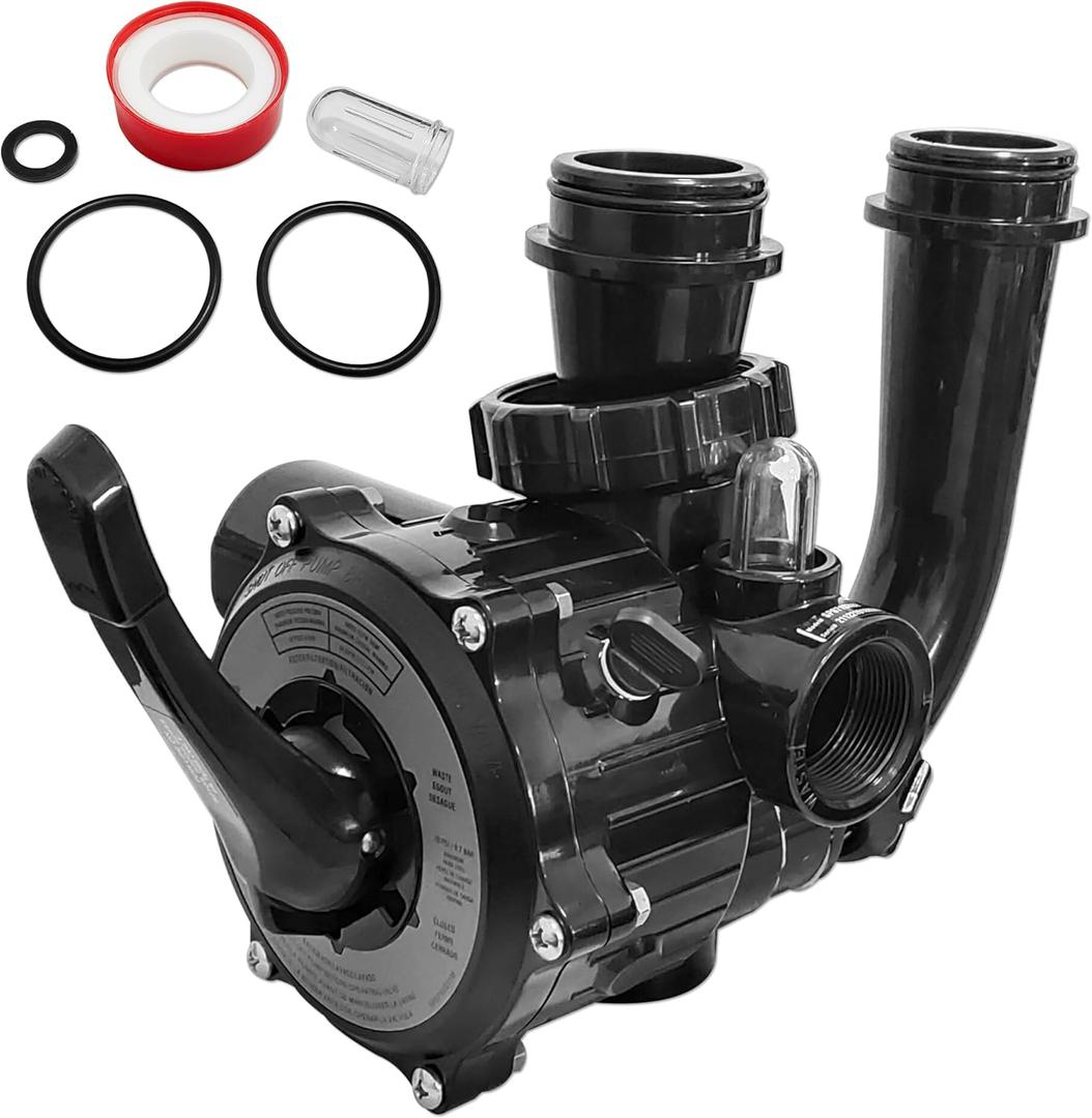 SP0710X62 Multiple Port Valve Compatible with Hayward S210S, S244S, & S310S Series Sand Filters for 1-1/2-Inch Control Valve AssemblyBlack